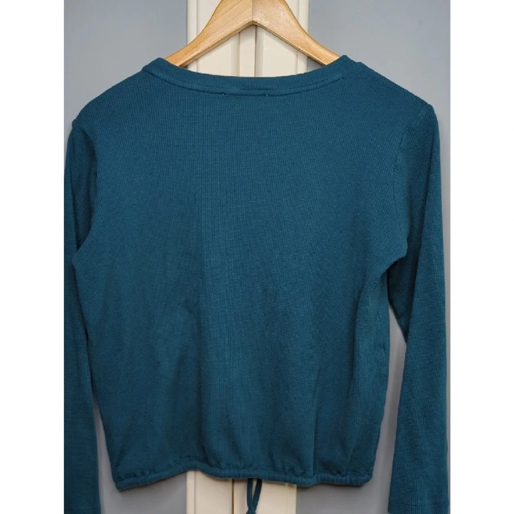 Michael Kors Blue (Teal) Ribbed Long Sleeve‎ Top Size Small